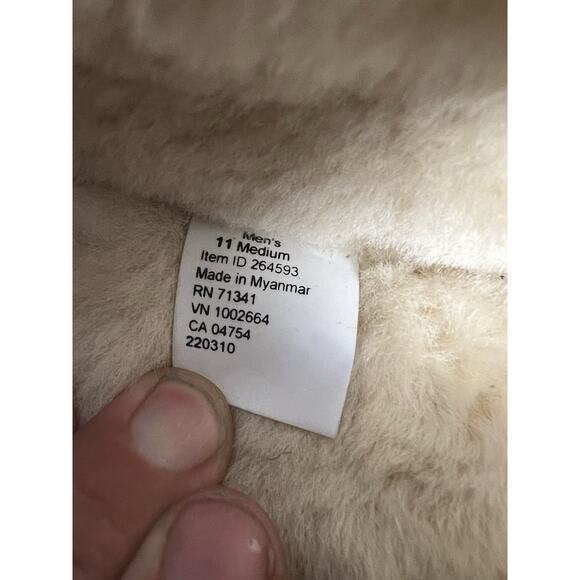 L.L.Bean Wicked Good Moccasin Slippers Mens 11 Green Suede Shearling Lined - Picture 8 of 12